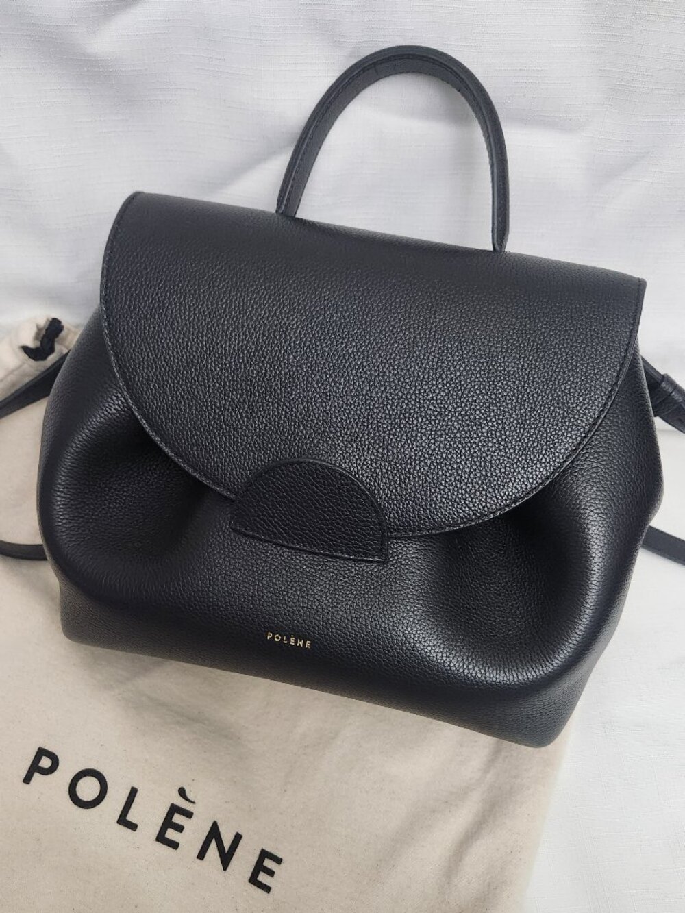 Polène Numéro Un Bag – Black Textured / Pebbled Leather - Picture 2 of 8